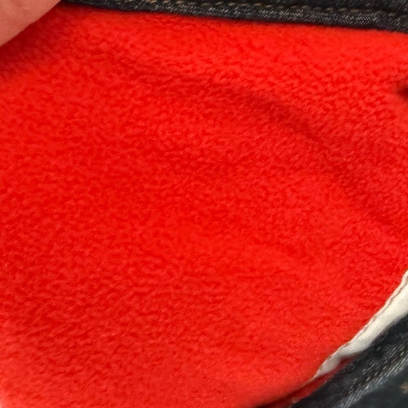 OshKosh B'gosh Baby Classic Blue Denim Overalls Fleece lined size 6M - Picture 2 of 8